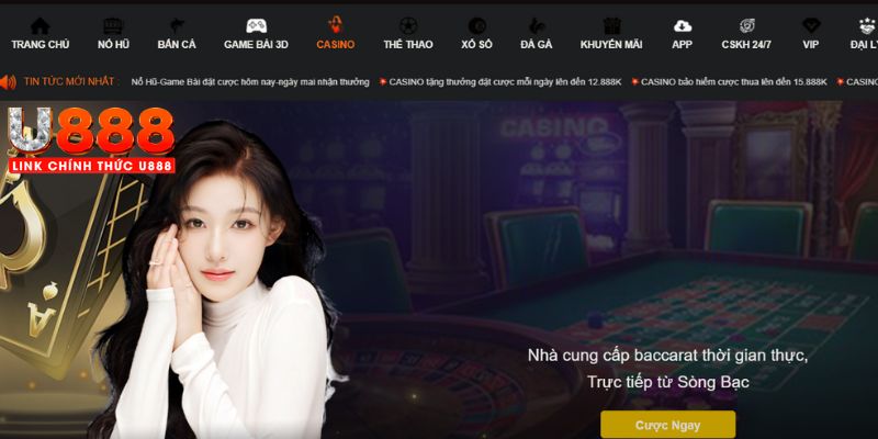 Baccarat online tại nhà cái U888 có gì hấp dẫn