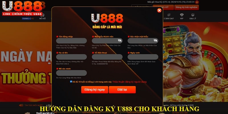 Hướng dẫn đăng ký U888 cho khách hàng