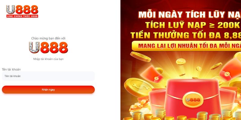 Người chơi tham gia ưu đãi U888 dễ dàng